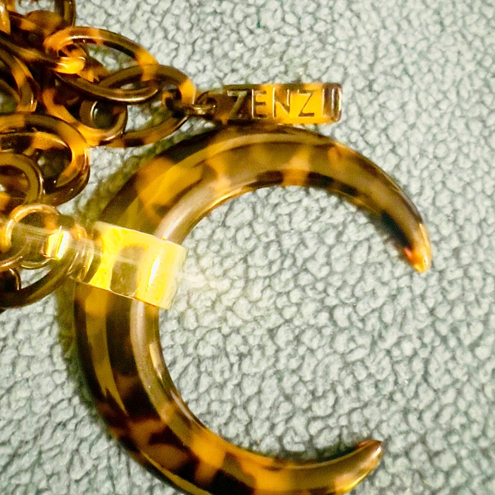 SENZII Brown and Gold Crescent Necklace FREE SHIPPING